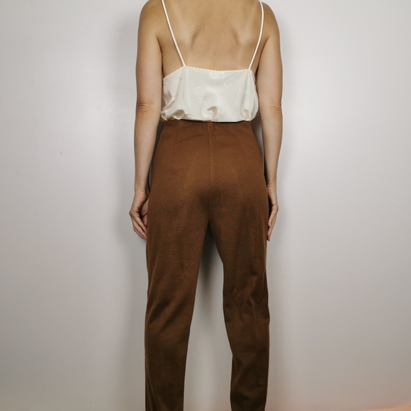 Vintage Brown tapered wool trousers pants - Picture 4 of 5